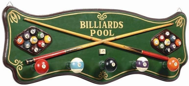 RAM Gameroom Game Room Hand-Carved Billiards Coat Rack