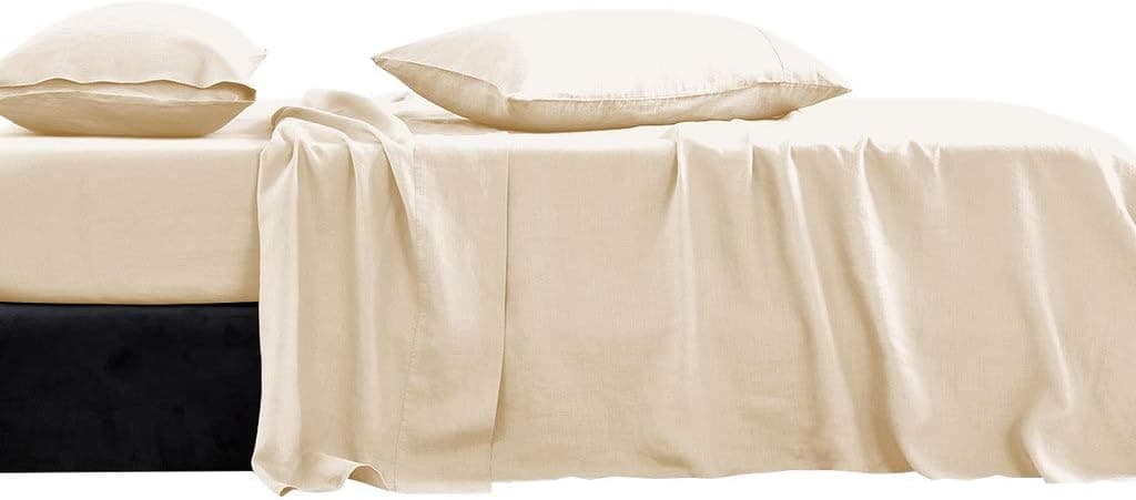 KETHER Twin XL Sheet Set with 15 inch Deep Pocket - College Dorm Size - Premium Ultra-Soft Microfiber Sheets Twin Extra Long - Double Brushed - Wrinkle Resistant (Twin XL, Ivory Cream)