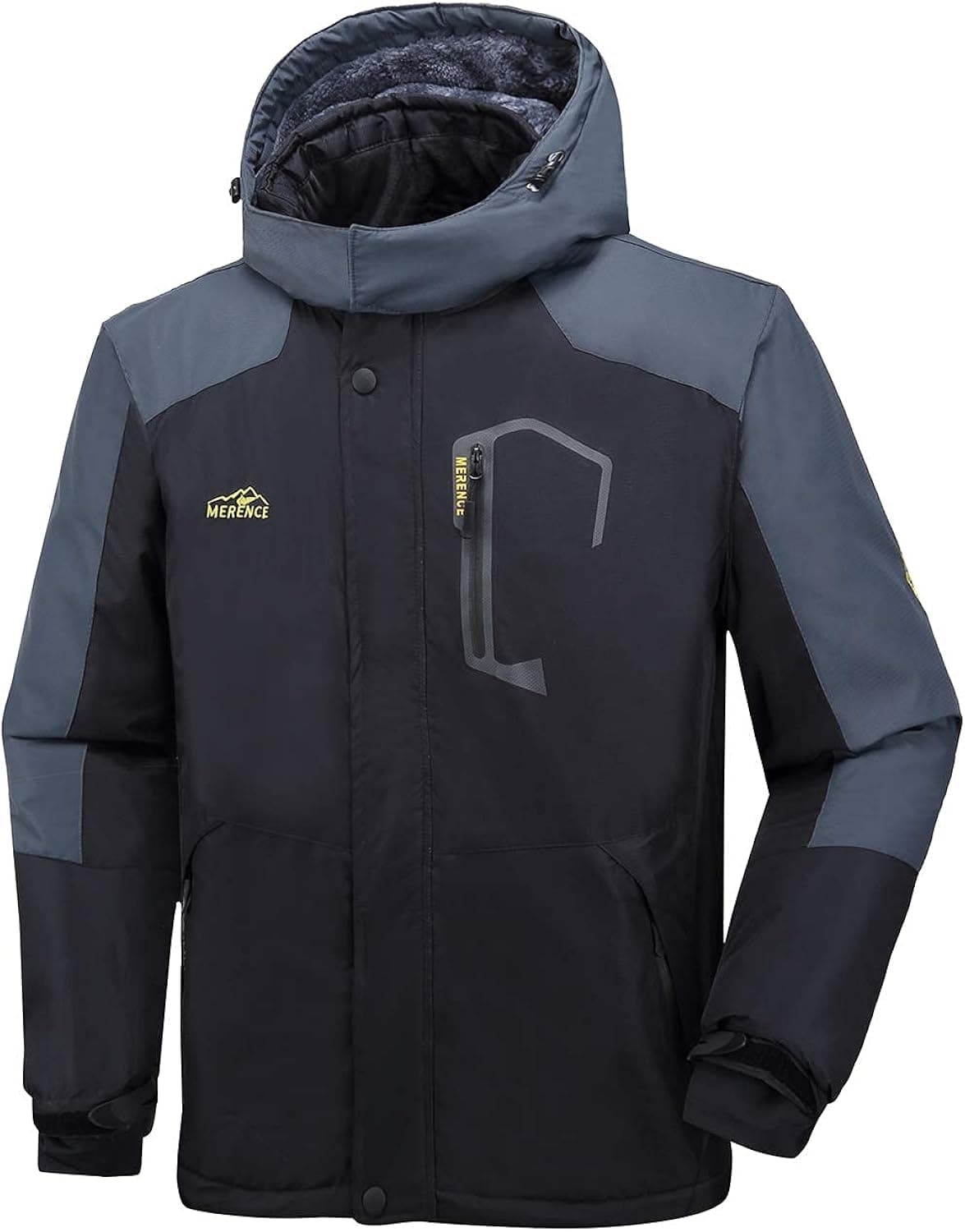 Men's Mountain Waterproof Ski Jacket Windproof Rain Jacket Warm Winter Coats Snowboarding Chrimas Gift U119WCFY028,NewGray,XXXL