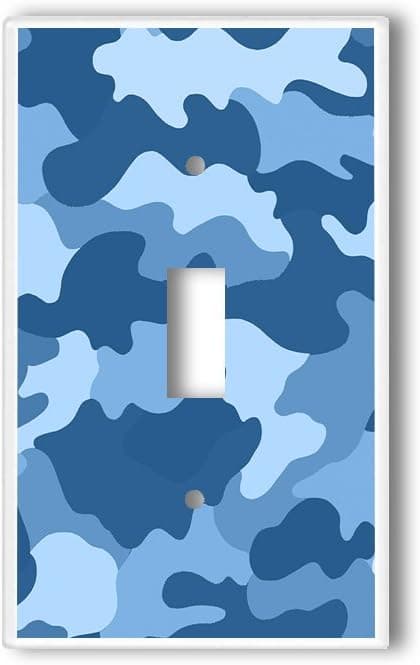 Light Switch Single Wall Plate Cover By InfoposUSA Blue Camouflage