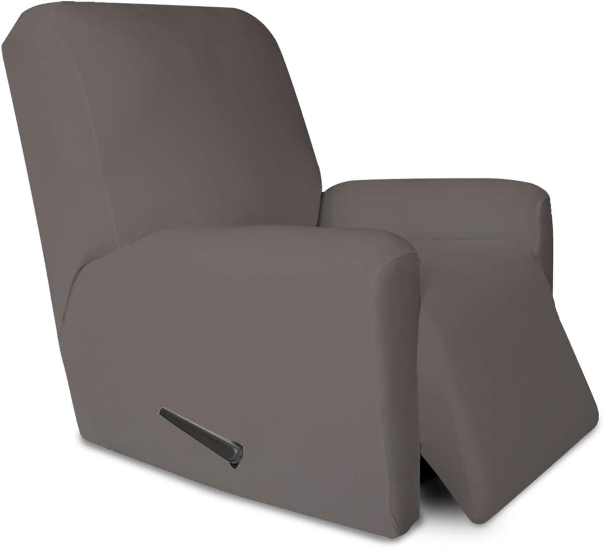 PureFit Super Stretch Chair Sofa Slipcover with Pocket – Spandex Non Slip Soft Couch Sofa Cover, Washable Furniture Protector with Elastic Bottom for Kids, Pets （Recliner， Taupe）