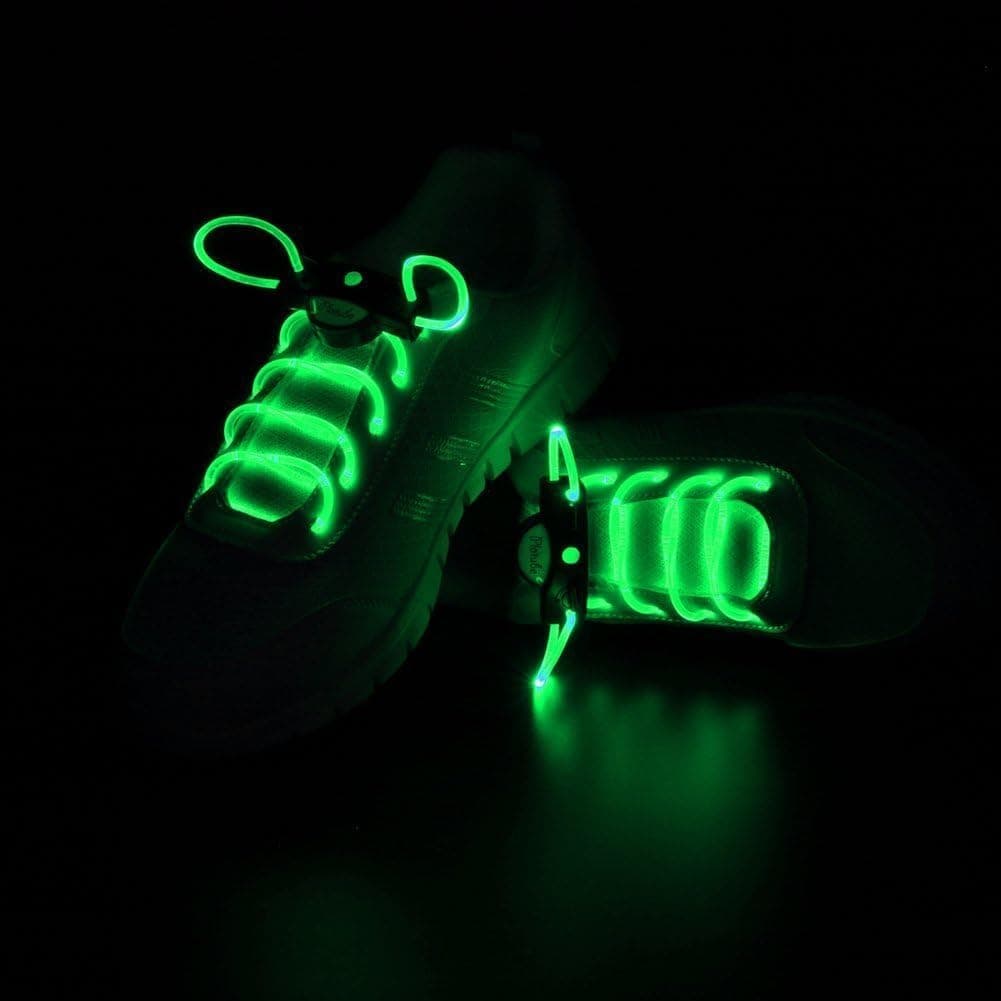2.6FT The 1rd Generation Waterproof LED Flashing Light Up Shoe laces lighting 1 Pair-(Green)