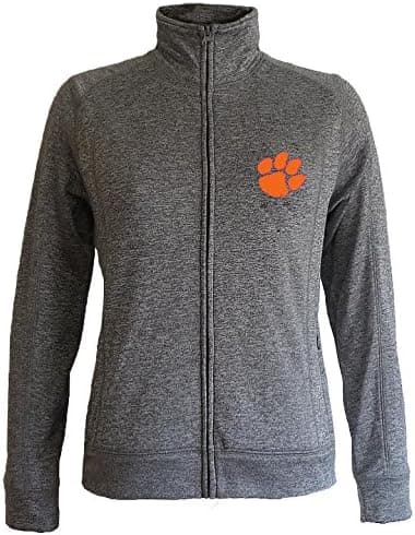 Elite Fan Shop Clemson Tigers Women's Slim Full Zip Jacket Captain Charcoal