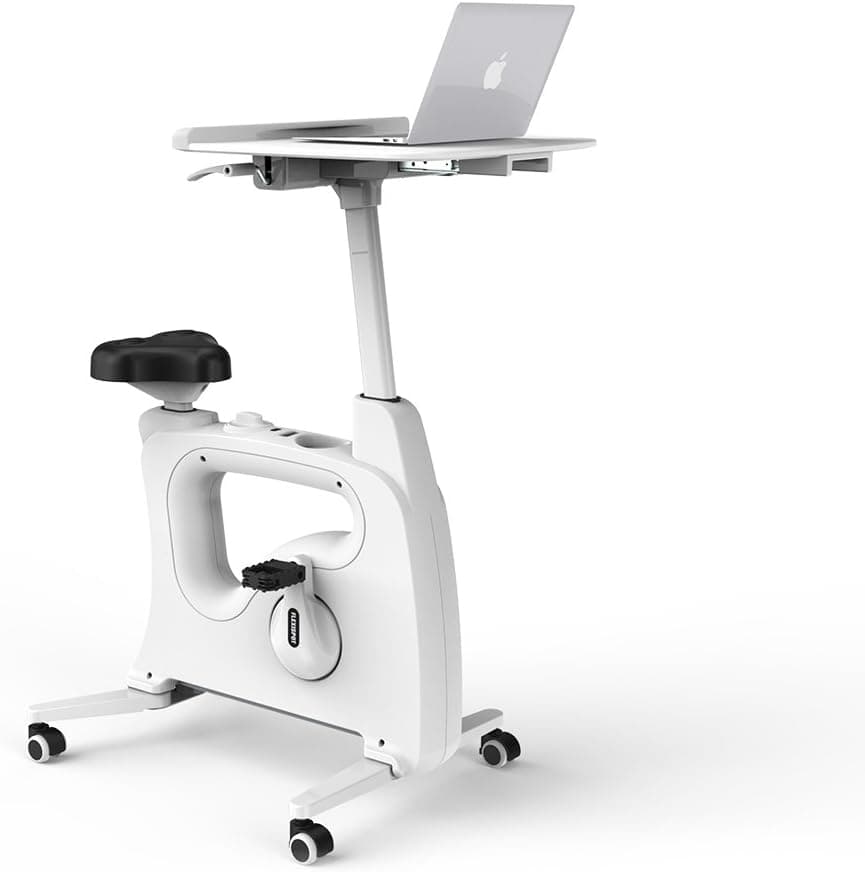 FLEXISPOT Desk Exercise Bike Home Office Standing Desk Cycle, Deskcise Pro - White