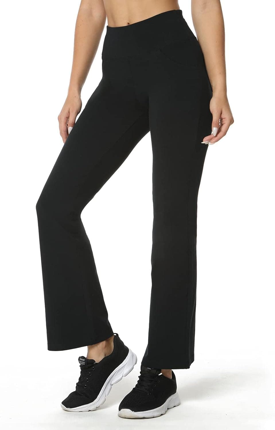 Houmous S-XXXL 29''31''33''35'' Inseam Women's Cotton Bootcut Pants Inner Pocket