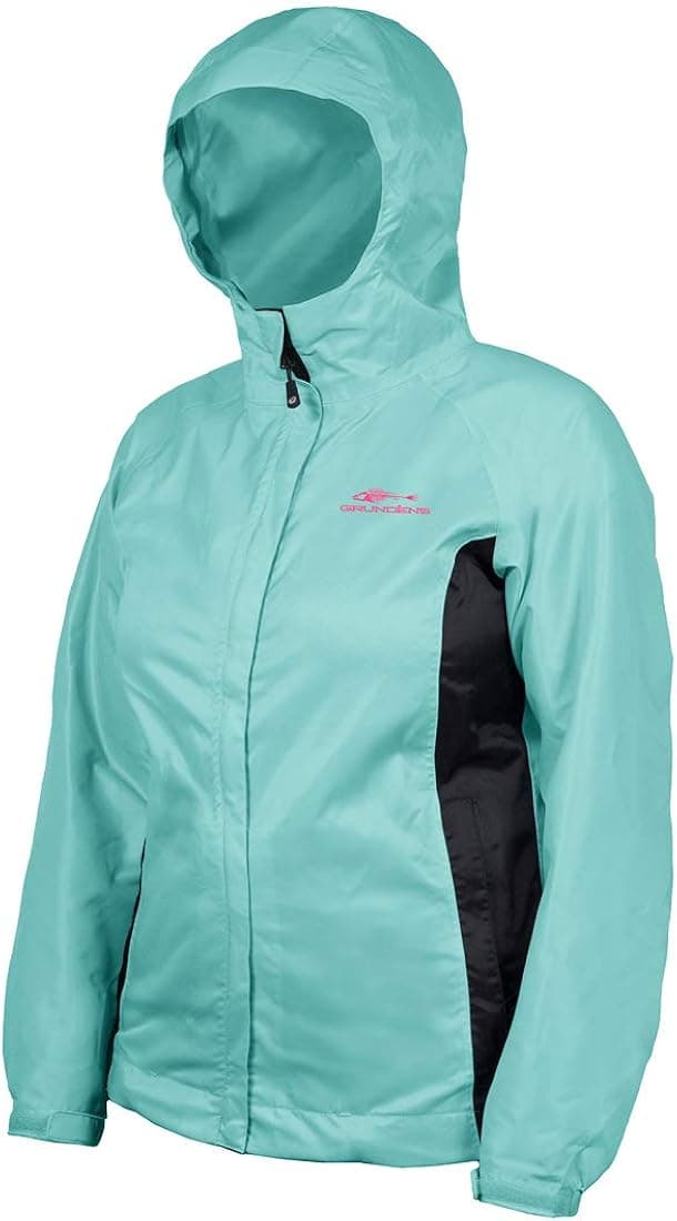 Grundéns Women's Weather Watch Hooded Fishing Jacket, Pool Blue - Medium