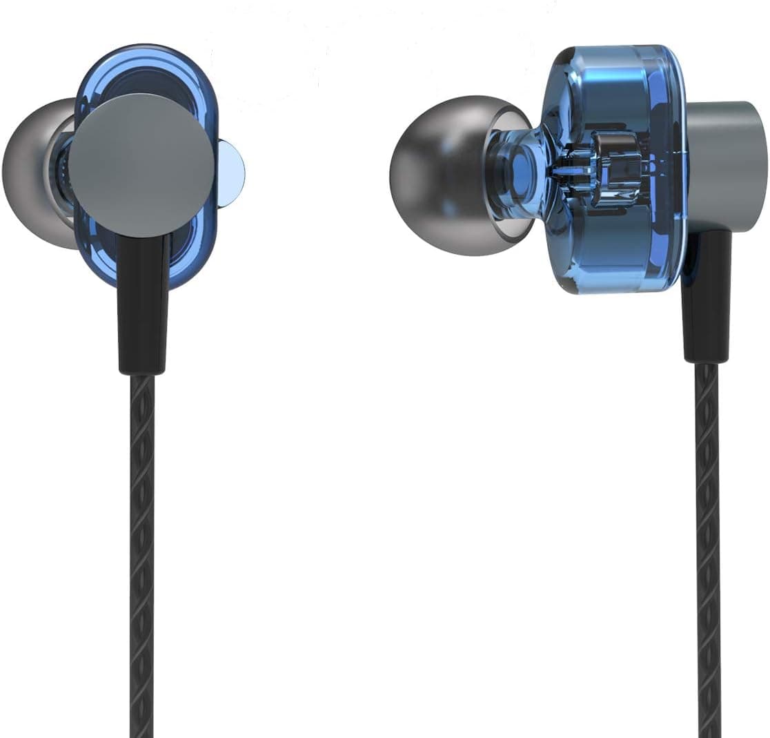 PHB in Ear Headphones Wired Earbuds, Noise Cancelling with Microphone,Ergonomic Sweatproof Earphone, Heavy Deep Bass for Mobile Games, Smartphones, Sports, Gym, Aboard and Noisy Environment