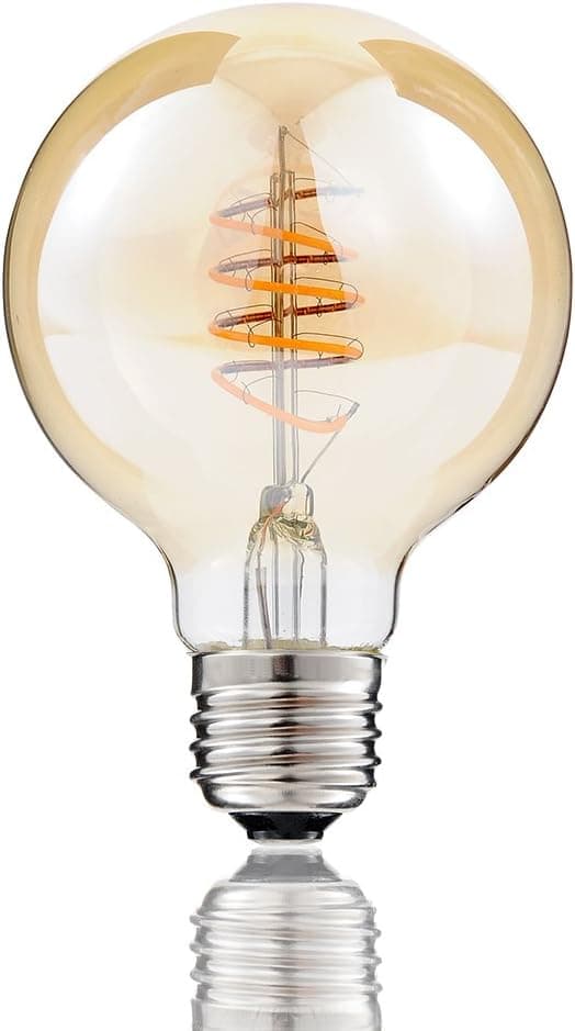 YUSHILED Flexible Gold Lamp G25 LED Ediosn Bulb Ceiling Fan Filament Lights Screw 4Watt Equal To 40W Incandescent Bulb E26 Base, Warm White 2200K, 120V, Dimmable,1 Pack