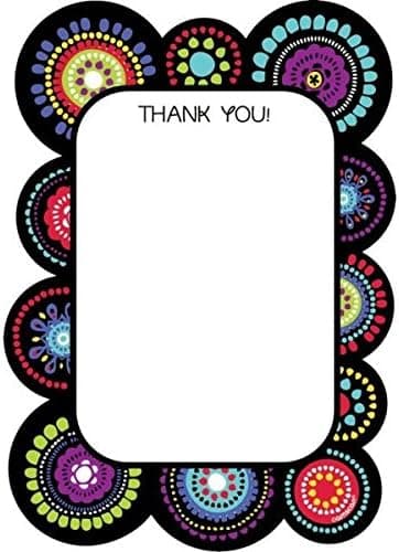 amscan Trendy Graphic Fun Thank You Notes Set (40 Piece), Multicolor, 5 1/2" x 4"