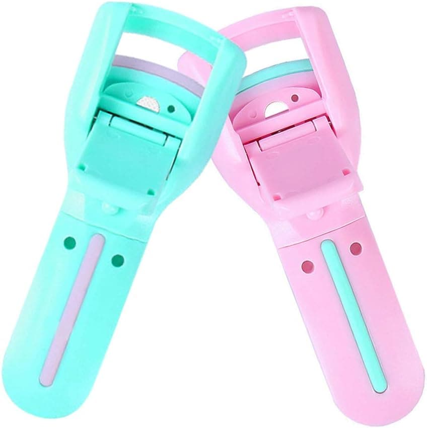2 Pcs Portable Plastic Eyelash Curler Mini Professional Eyelashes Curling Refill Rubber Pad Clip for Prosessional Lashes Curler Tool