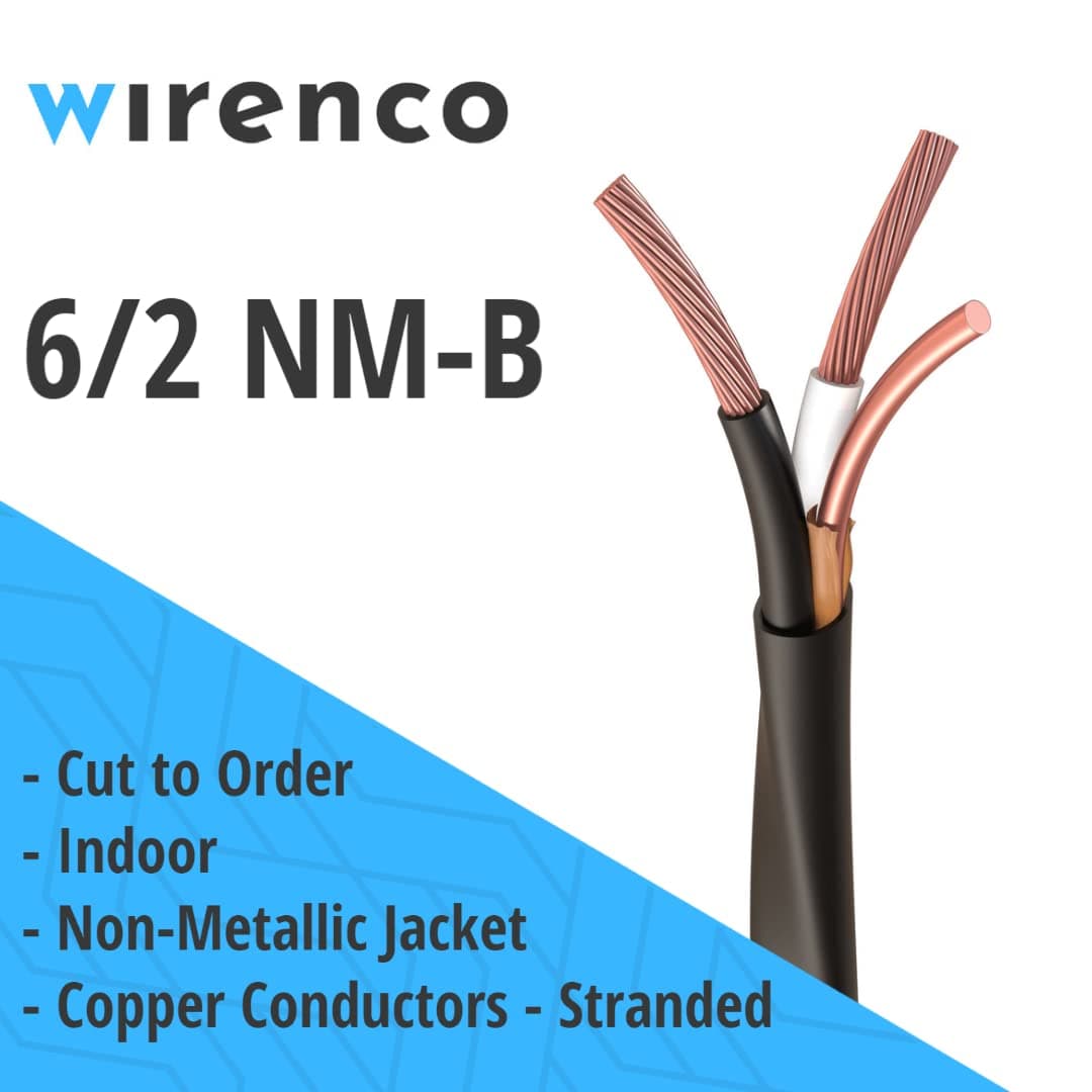 (Cut by The Foot) Wirenco 6/2 NM-B Non-Metallic, Residential Indoor Cable with Ground