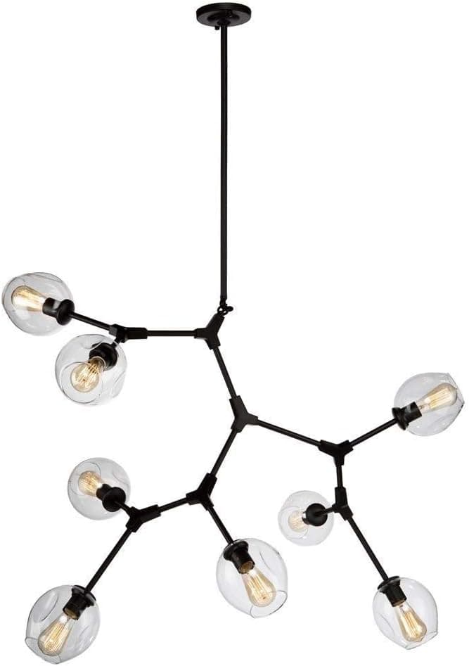 Artcraft Lighting JA14028BK Transitional Eight Light Chandelier from Organic Collection in Black Finish, 46.00x40.00x40.00