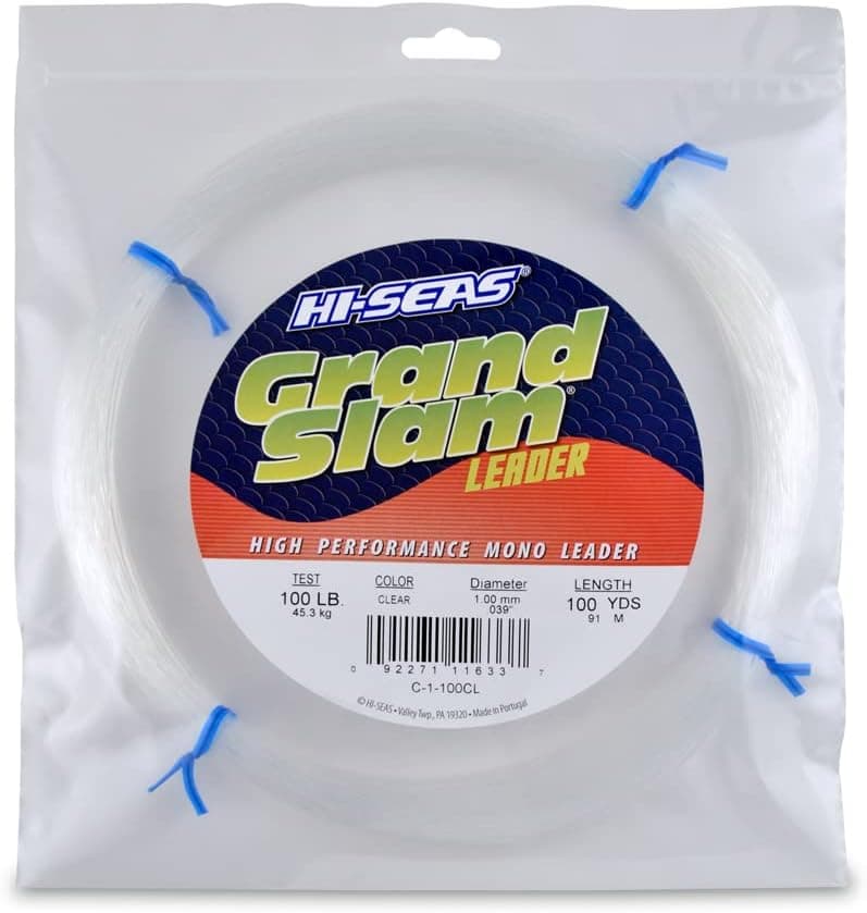 HI-SEAS Grand Slam Monofilament Fishing Leader - Superior Strong Clear Black, for Freshwater & Saltwater Big Game Bottom Fishing, Trolling