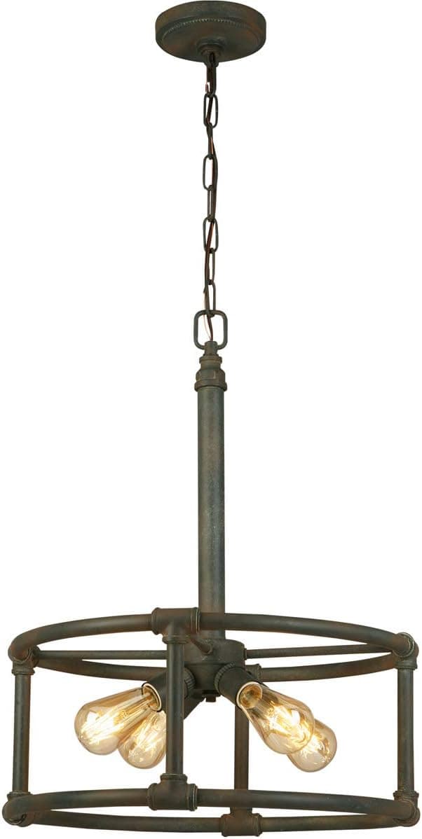 EGLO Wymer 4-Light Pendant Industrial Farmhouse Adjustable Hanging Lighting Fixture for Kitchen Island, Hallway, and Dining Room, 95-Inch, Zinc