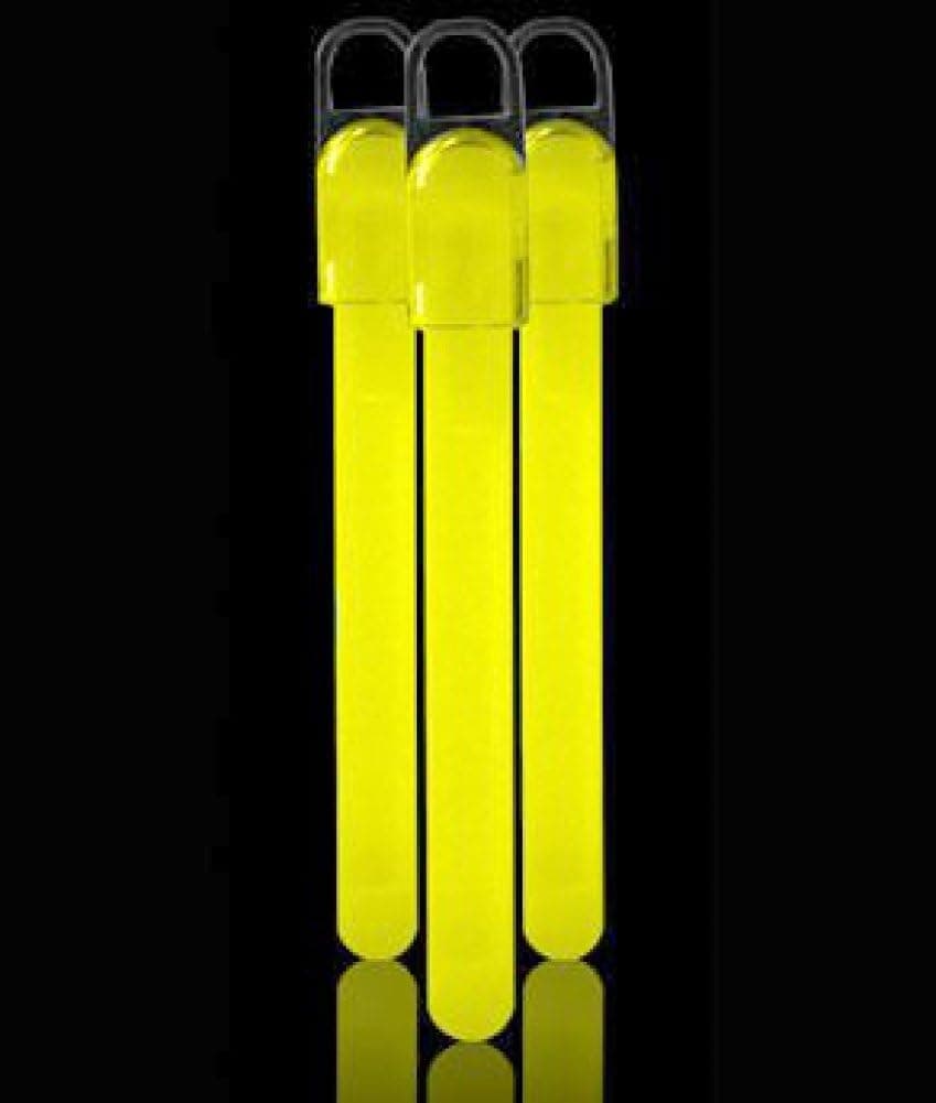 Fun Central E4, 25 Pcs 6 Inches Yellow Standard Glow Sticks, Cool Glow Sticks for Kids in Bulk, Light Up Sticks, Glow Stick Party Pack, Glowing Stick for Camping, Concert, Rave and Night Party