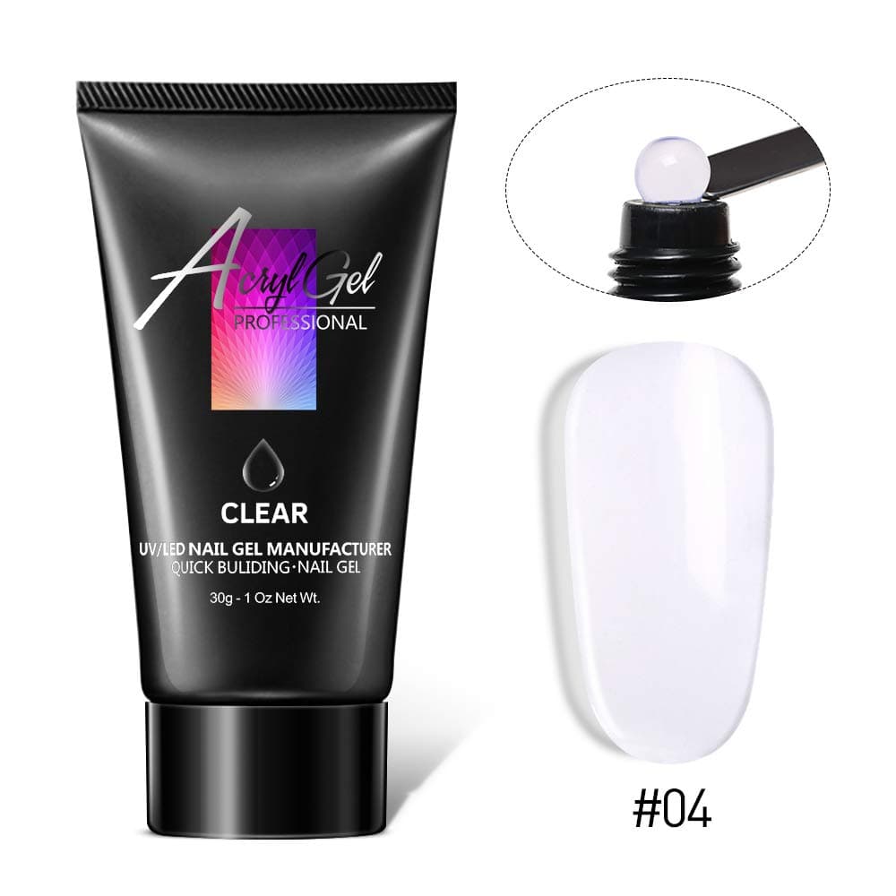 Modelones Poly Nail Builder Gel 30ML 1.01oz Clear Nail Extension Gel Nail Enhancement Nail Thickening Tool