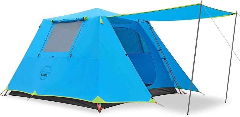 KAZOO Family Camping Tent Large Waterproof Pop Up Tents 6 Person Room Cabin Tent Instant Setup with Sun Shade Automatic Aluminum Pole
