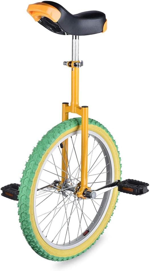 AW 20" Inch Wheel Unicycle Leakproof Butyl Tire Wheel Cycling Outdoor Sports Fitness Exercise Yellow Green
