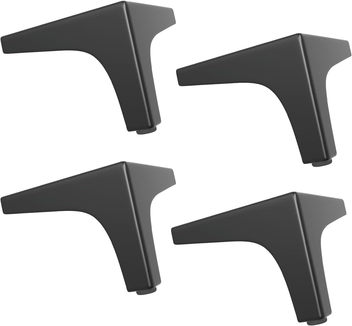 Supermaster Furniture Legs 4 Inches Metal Furniture Legs DIY Black Legs for Furniture Set of 4 for Cabinet Dresser Sofa Couch Chair (Black)