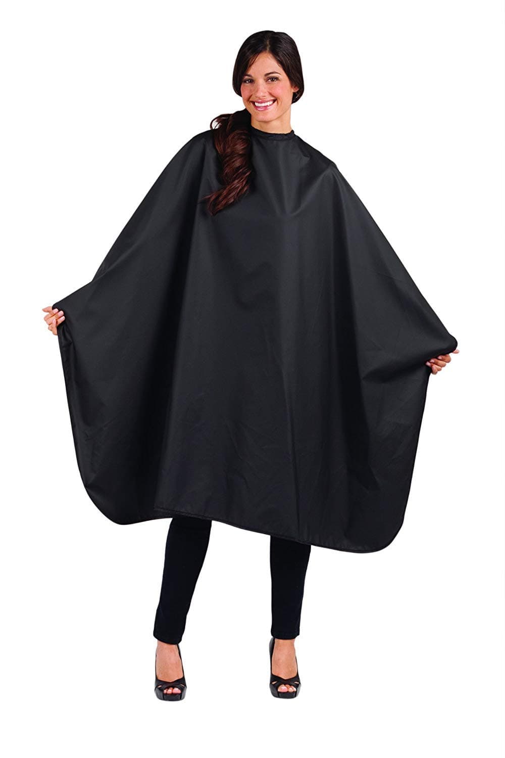 Betty Dain Signature Mirage Chemical-proof Coloring/Styling Cape, Lightweight Polyurethane, Chemical-proof and Waterproof, Snap Closure at Neck, Machine Washable, Generous 54 x 58 inch Size, Black