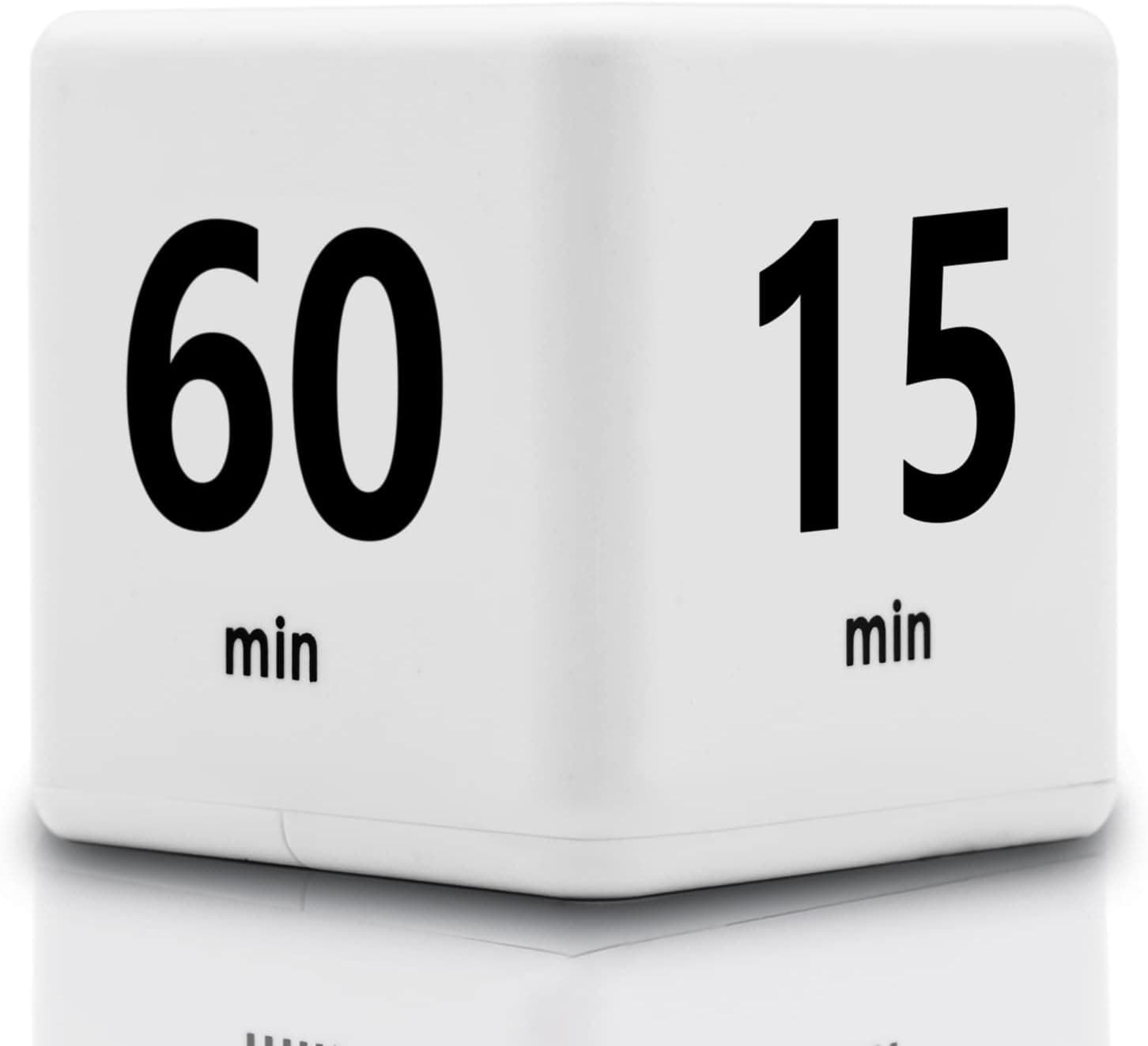 Cube Timer,Time Management Cube,Gravity Sensor Flip Timer 15-20-30-60 Minutes for Exercise, Work, Yoga, Study