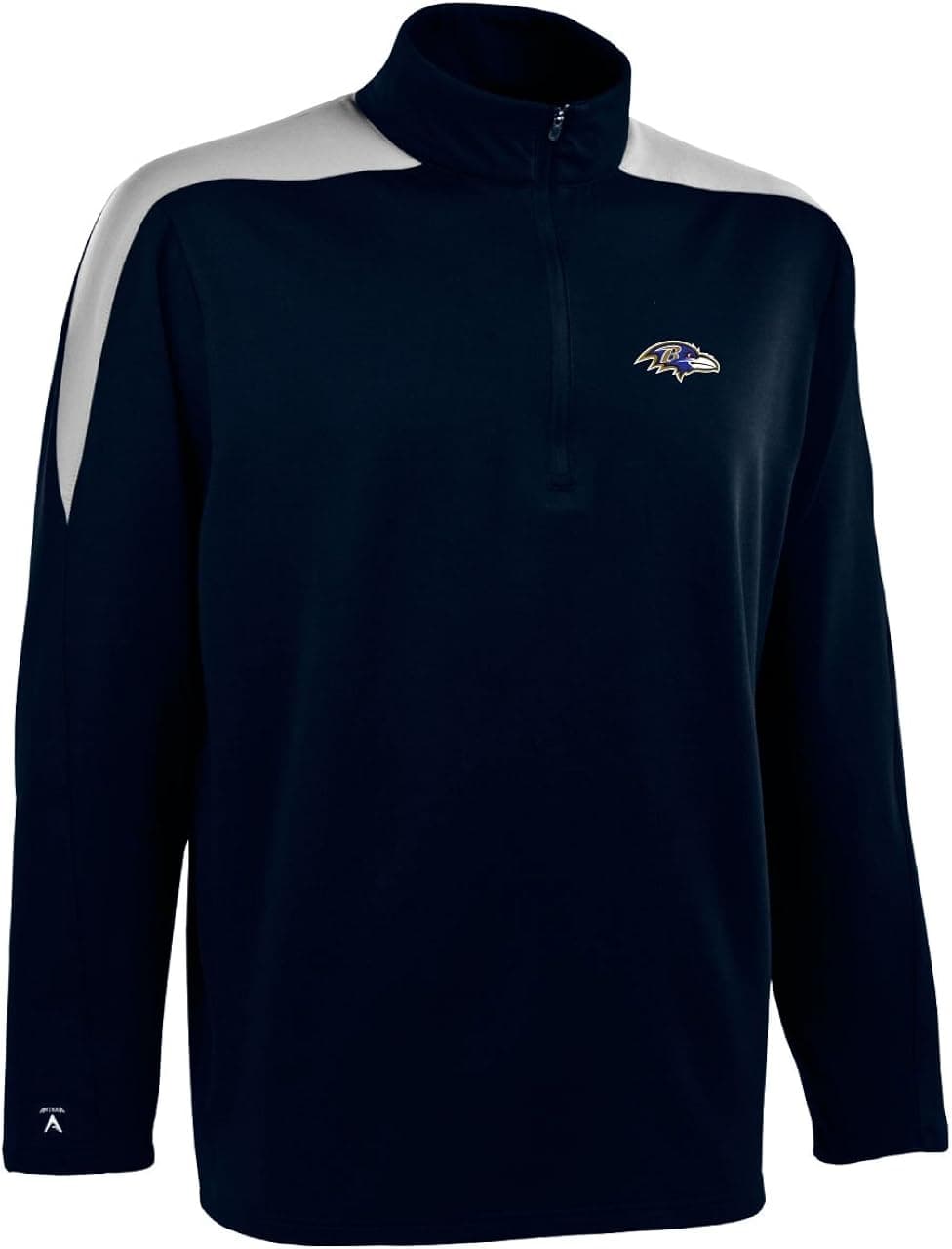 NFL Men's Baltimore Ravens 1/2 Zip Jersey Pullover (Smoke/Silver, XX-Large)