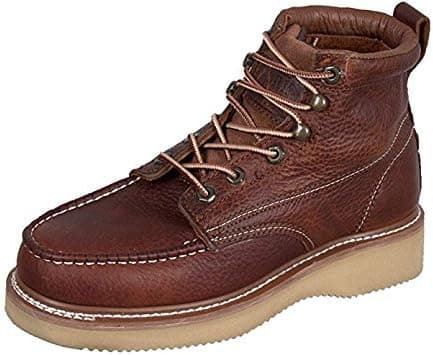 WorkZone Mens 6 inch Handcrafted Water Resistant Lightweight Full Grain Leather Wedge Work Boot N634 10 D(M) US Dark Brown