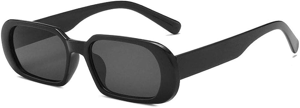 BOJOD Trendy Rectangle Sunglasses For Women Men Retro 90s Oval y2k Retangular Sunglasses Square Black Shades