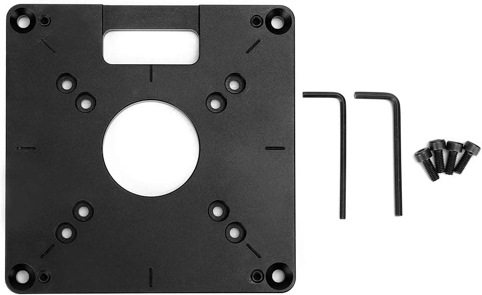 Oumefar 6 pcs/set Aluminum Alloy Milling Flip Board Trimming Machine Flip Board Router Table Insert Plate for Trimming Machines