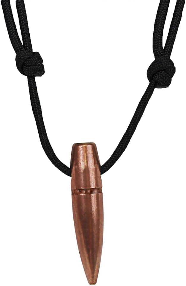 Cobrabraid MG Projectile Bullet Necklace, Brass, 50-Caliber