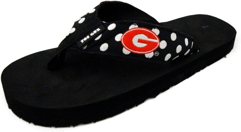 Toegoz Women's University of Georgia Polka Dot Flip Flops