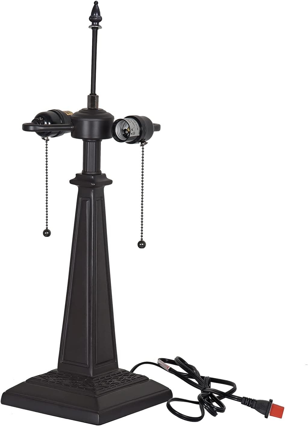 Capulina Tiffany Table Lamp Base Replacement,for 14-16 Inches Lampshade Pole Height 24 Inches Bronze Finished Resin Base