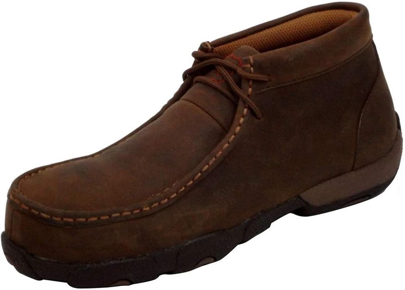 Twisted X Women's Driving Loafers, Steel Toe Mocs - Distressed Saddle