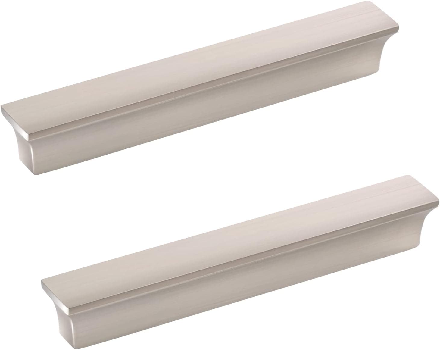 AOKENBAO 6-Inch Super Deluxe Cabinet Handles Polished Chrome Handles Cabinet Door Handles Modern Cabinet Hardware Drawer Knob Dresser Handles 2-Pack (Satin Nickel, 6 inch)
