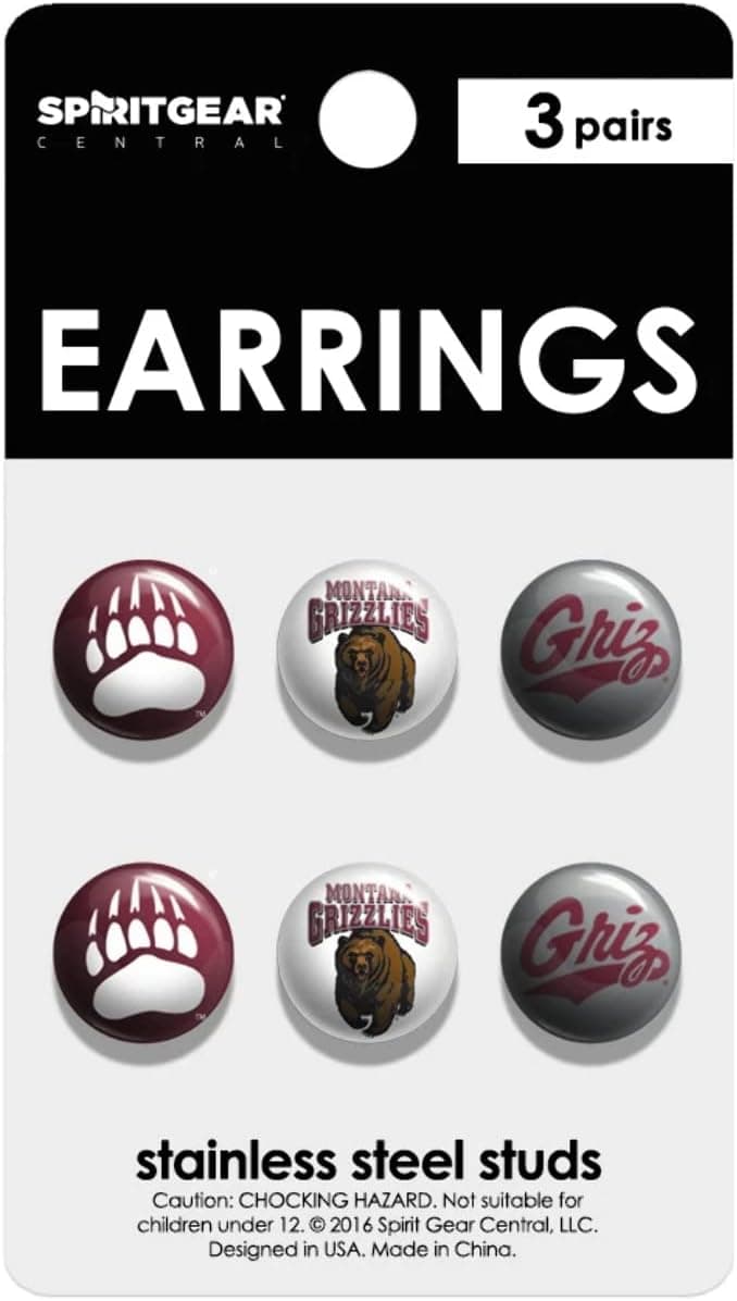 Spirit Gear Central Montana Grizzlies Stud Earrings