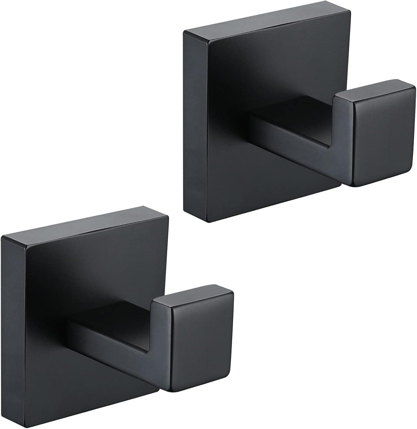 Taucent Bath Towel Hook, Matte Black Robe Hook for Bathroom Wall Mounted Heavy Duty Hook 304 Stainless Steel Robe Hooks for Bathroom Kitchen(2 Pack)