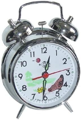Arctic Star UQ Vintage Mechanical Wind Twin Bell Alarm Clock, Silver