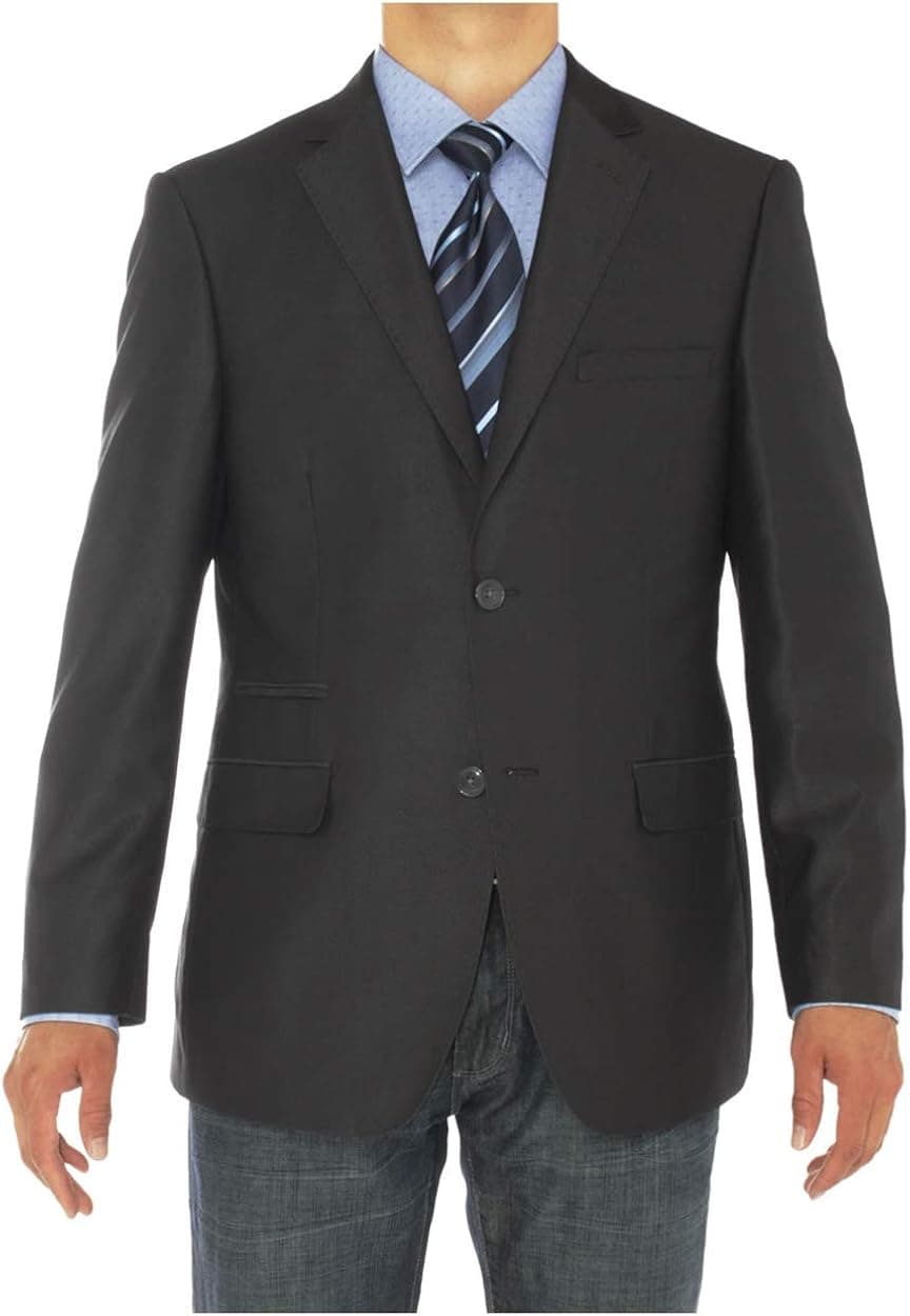 Luciano Natazzi Men's Two Button Modern Fit Suit Jacket Notch Lapel Blazer Coat