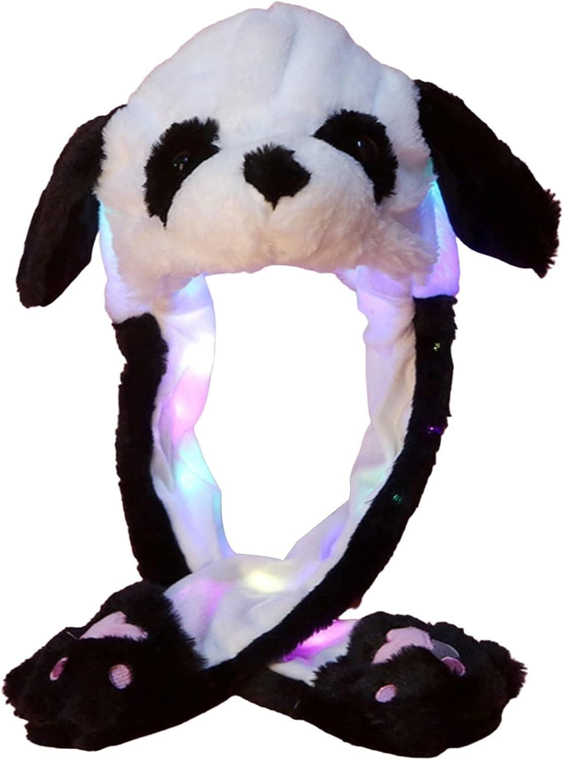 Abendedian Rabbit Hat Ear Moving Jumping Hat LED Glowing Funny Bunny Plush Hat Cap Cosplay Party Holiday Hat for Women Girls