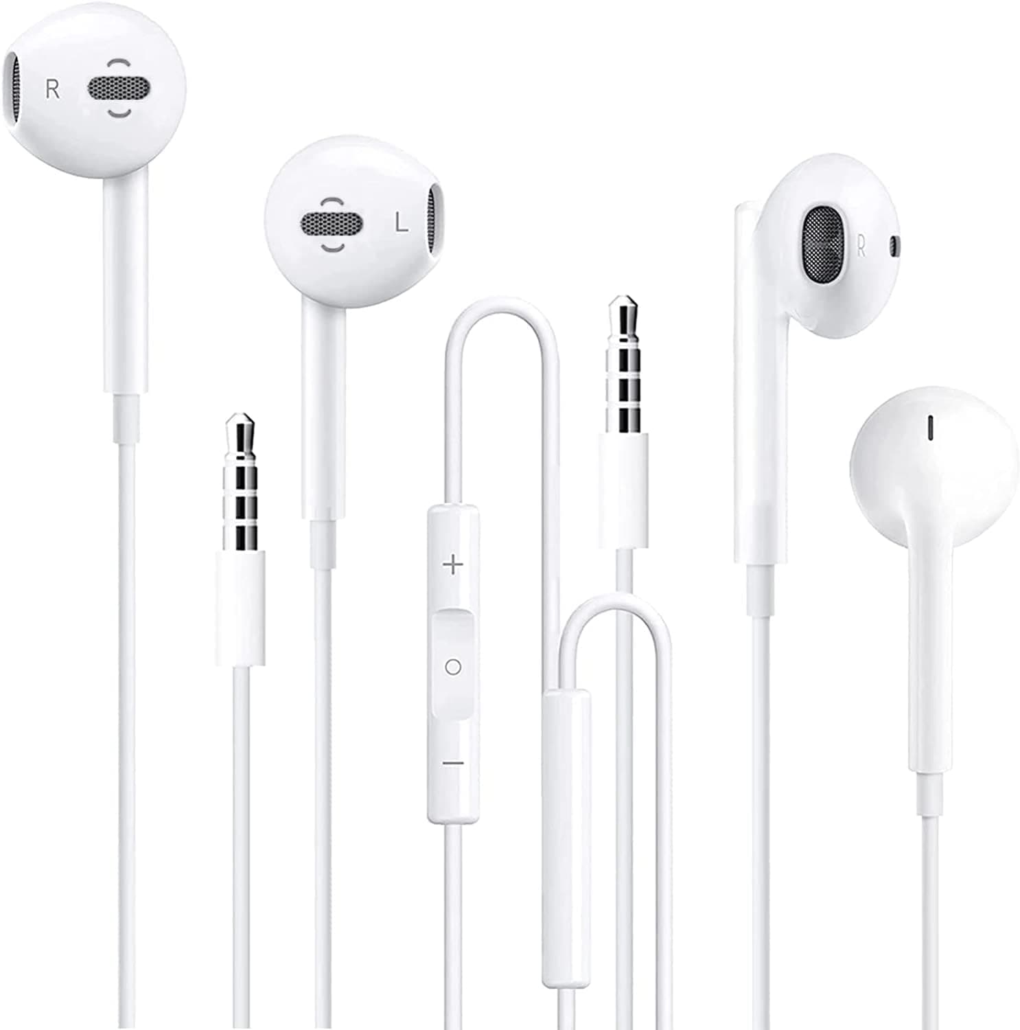 2 Pack Apple Earbuds [Apple MFi Certified] iPhone Headphones Wired with 3.5mm Earphones (Built-in Microphone & Volume Control) Compatible with iPhone/iPad/iPod/PC, MP3/4 and Other 3.5mm Jack Devices