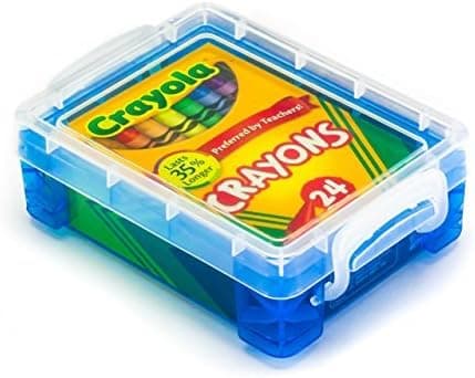 Crayola Crayons 24 Count with Blue Super Stacker Plastic Crayon Box (Bundle)