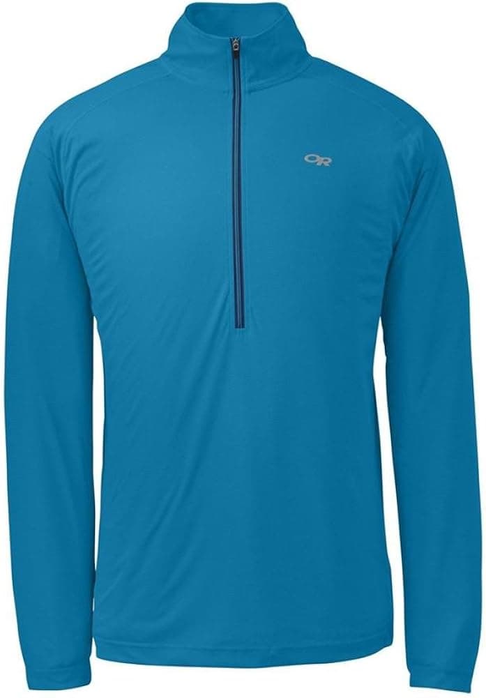 Outdoor Research Men's Echo Zip L/S Tee, Hydro, Medium