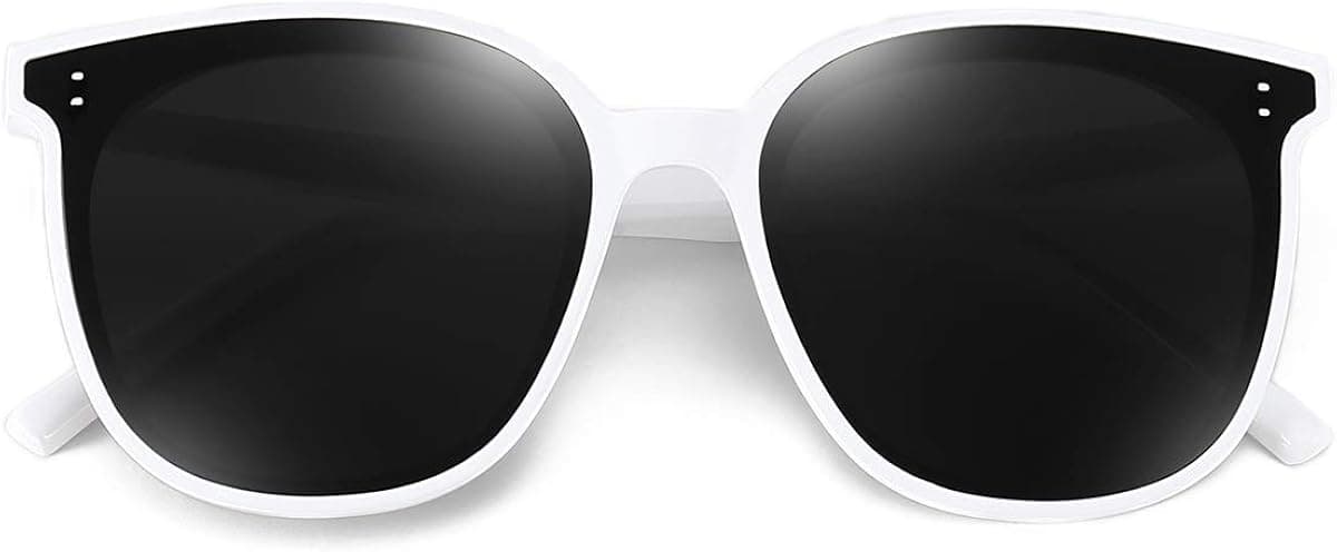Dollger Oversized Polarized Square Sunglasses for Women Men Vintage Glasses with Flat Lens Fashion Cat Shades