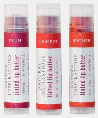 Natural Inspirations Moisturizing Tinted Lip Butter 3 Piece Set - Crimson, Plum, Bronze