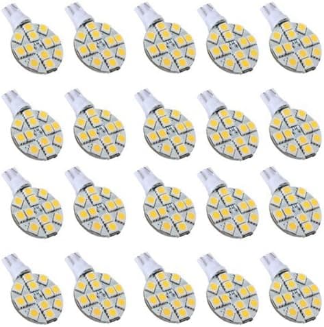 Sonline 20X T10 194 921 W5W 12 SMD 5050 LED Warm White RV Landscaping Light Lamp Bulb