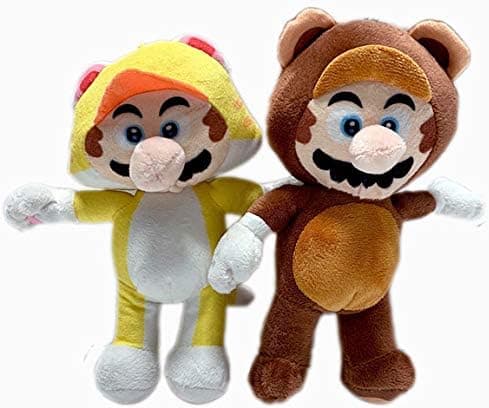 Super Mario 8.5 Inch in Tanooki and Cat Set of 2 Stuffed Plush Doll Toy