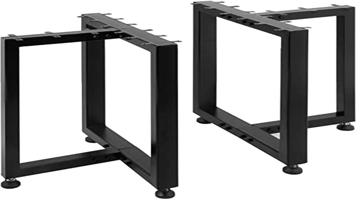Happybuy Metal Table Legs Set of 2, Dining Table Legs 16'' Height, Desk Legs T-Shaped, Bench Legs Feet Industrial DIY Coffee Table Legs, 1763lbs Load Capacity, Steel Table Legs for Kitchen Office Desk