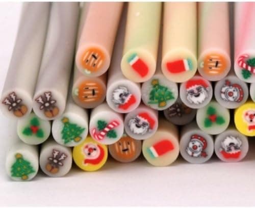 Fast shipping + Free tracking number, 50pcs Nail Art Christmas Canes Rods Decoration - Multi-color