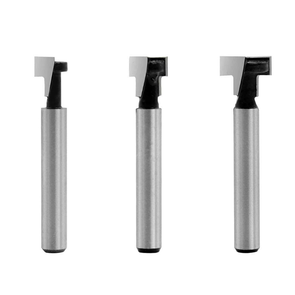 æ—  3Pcs T-Slot Router Bits, T-Slot and T-Track Cutter Router Bit, Slotting Milling Cutter for Power Tools, Shank Keyhole Router Bit Set (1/41/2, 1/43/8, 1/45/16 Inch Blade Diameter)
