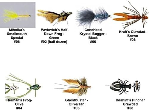 Smallmouth Bass Fly Fishing Flies Kit - MFC and Rainy's Flies - Collection of 7 Flies
